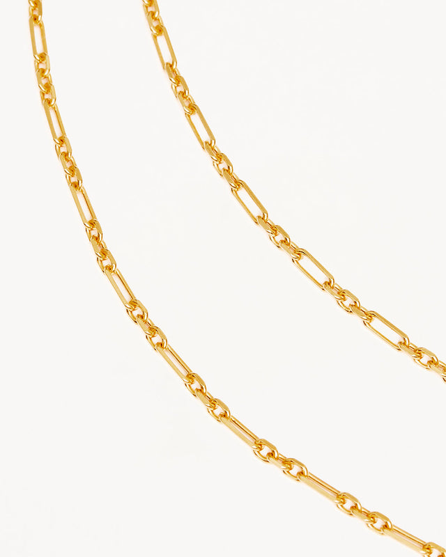 18k Gold Vermeil 19" Mixed Link Chain Necklace