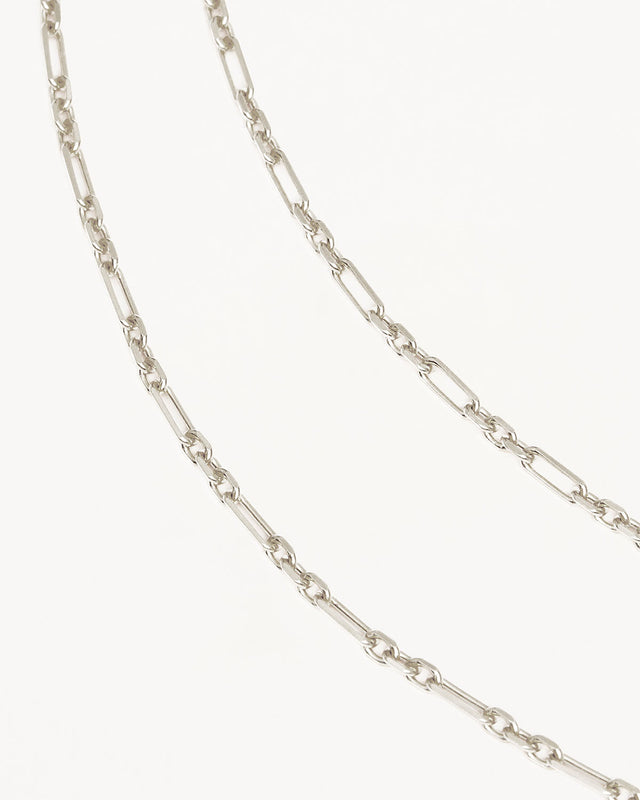 Sterling Silver 19" Mixed Link Chain Necklace