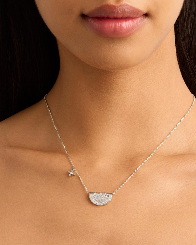 Sterling Silver Live In Light Lotus Necklace