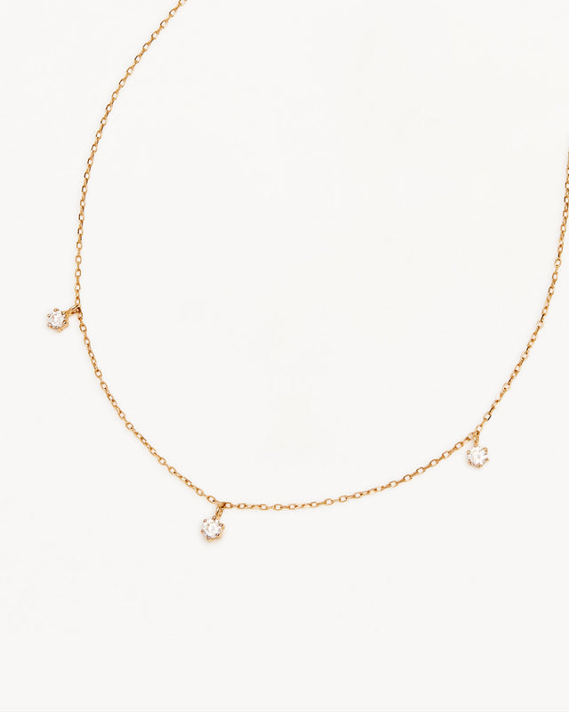 14k Solid Gold Droplets Diamond Necklace