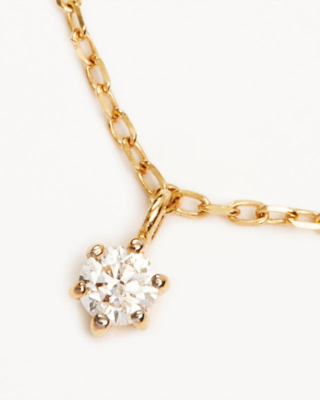 14k Solid Gold Droplets Diamond Necklace