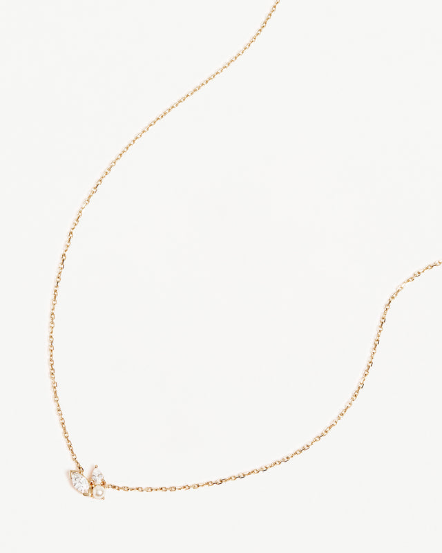 9k Solid Gold In Bloom Lab-Grown Diamond Necklace