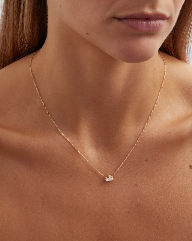 9k Solid Gold In Bloom Lab-Grown Diamond Necklace