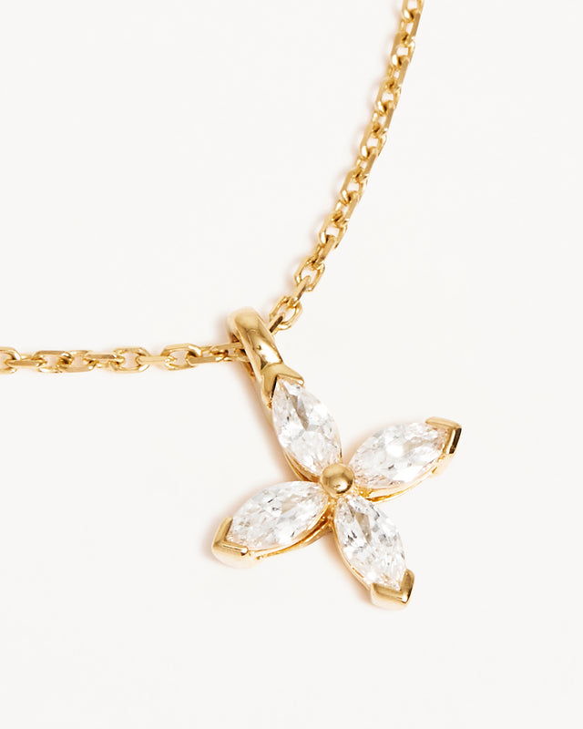 14k Solid Gold Blossom Lab-Grown Diamond Necklace