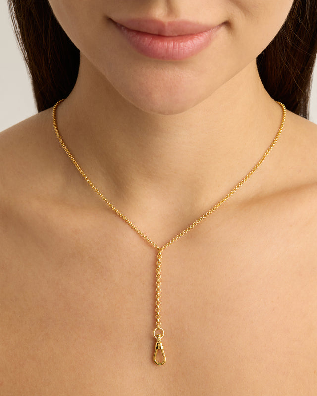 18k Gold Vermeil Your Story Albert Clasp Lariat Necklace