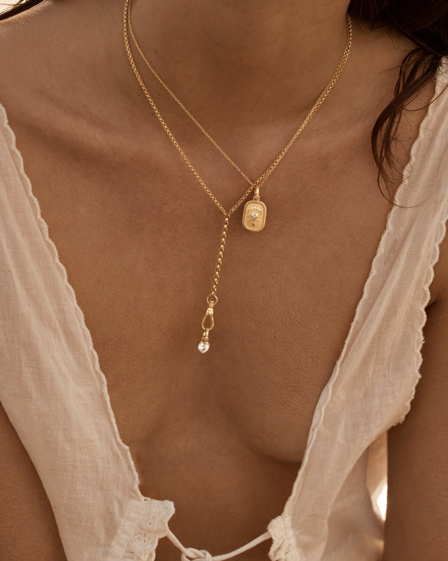 18k Gold Vermeil Your Story Albert Clasp Lariat Necklace