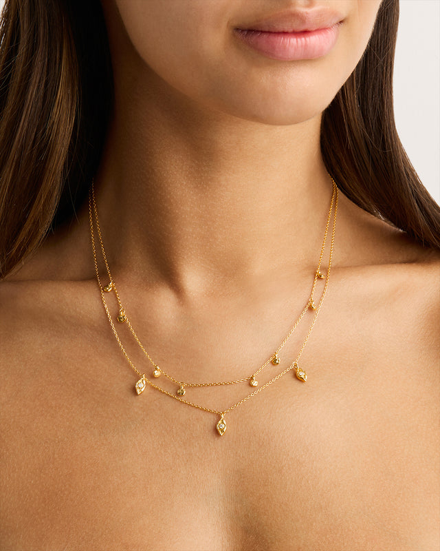 18k Gold Vermeil I am Protected Layered Choker