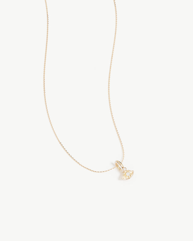 9k Solid Gold I Am Protected Lab-Grown Diamond Necklace