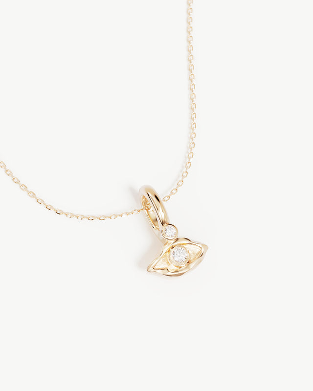 9k Solid Gold I Am Protected Lab-Grown Diamond Necklace