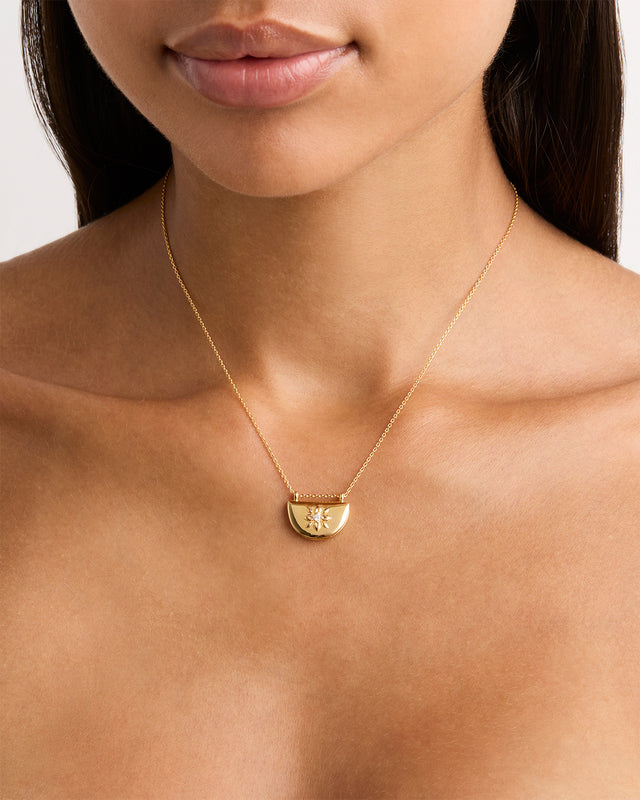 18k Gold Vermeil Lotus Locket Necklace