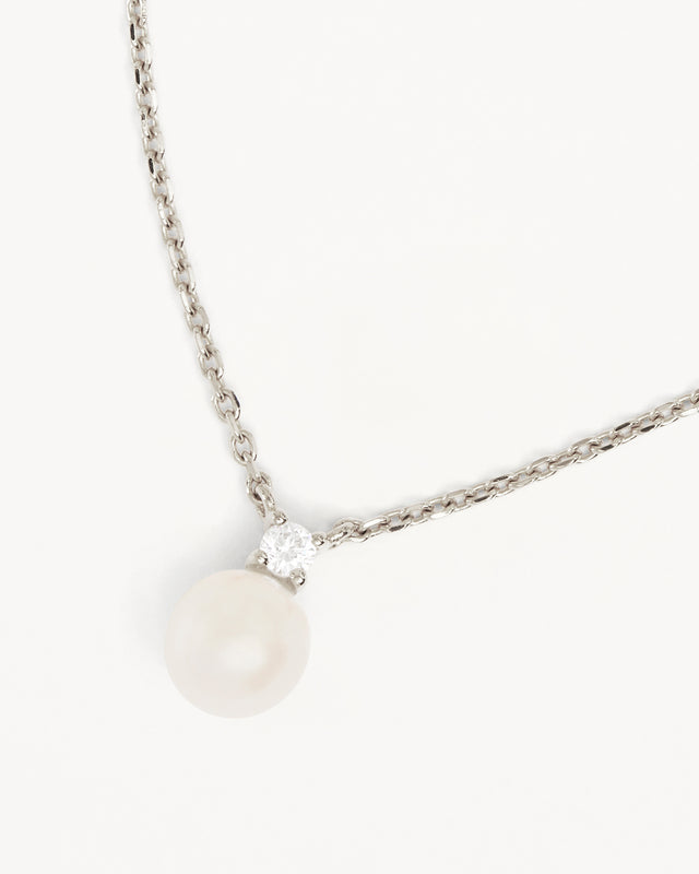 Sterling Silver Moments With You Pearl Necklace