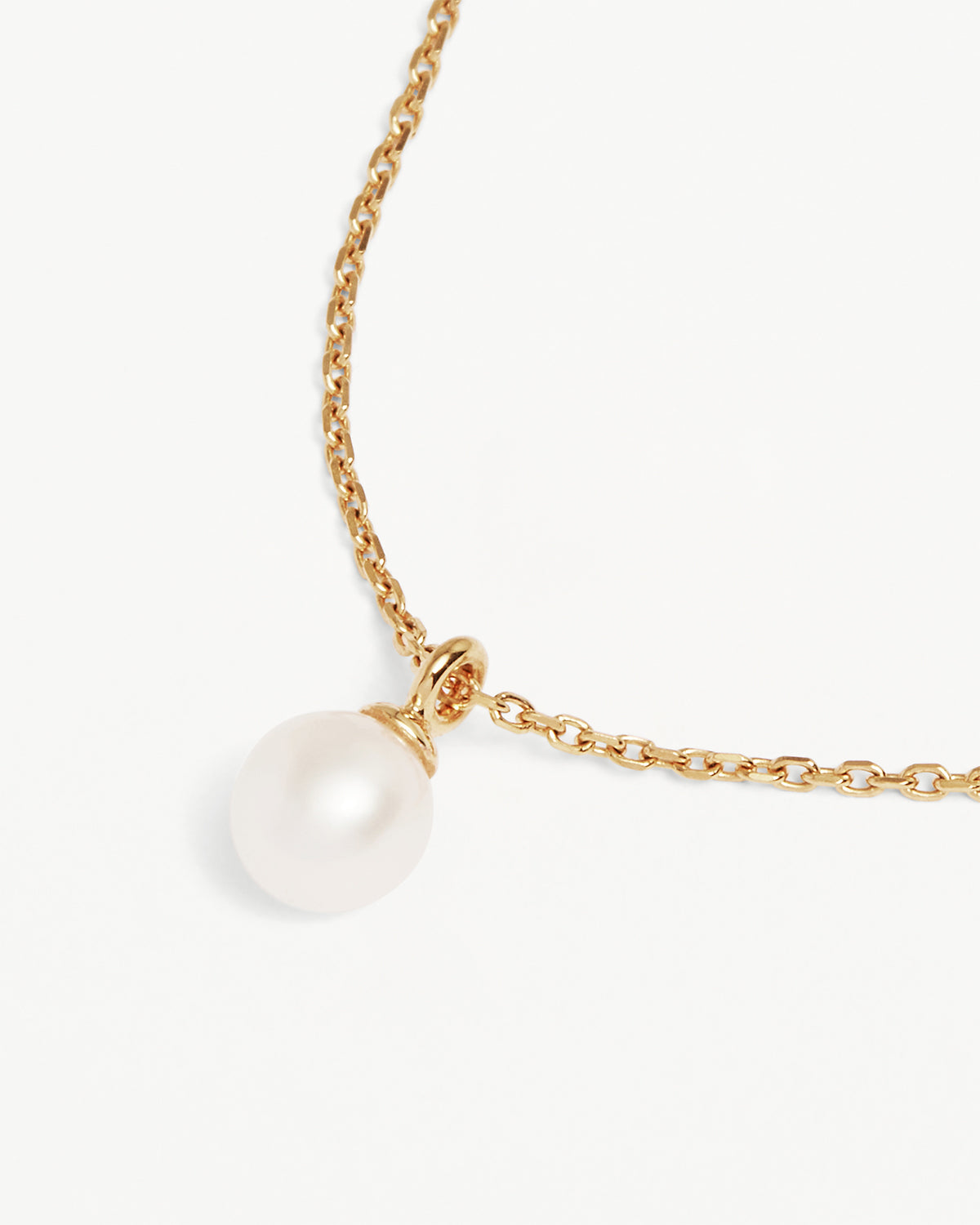 Solid 18K sale gold floating pearl pendant