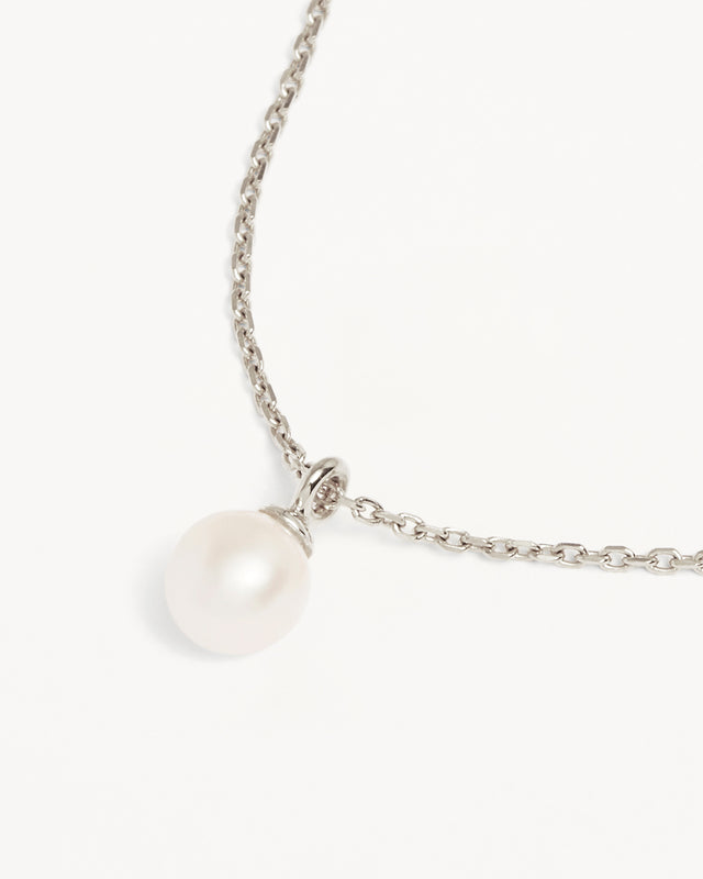 Sterling Silver Floating On Air Pearl Necklace