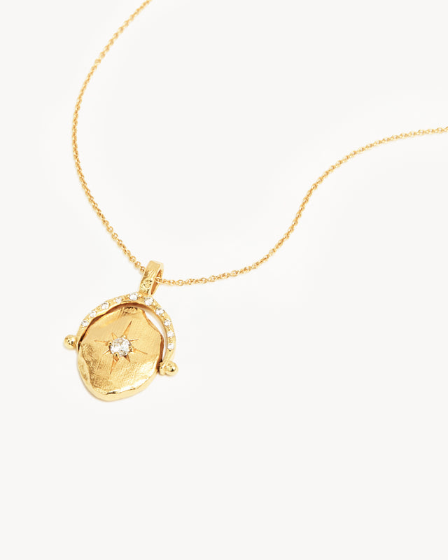 18k Gold Vermeil North Star Spinner Necklace