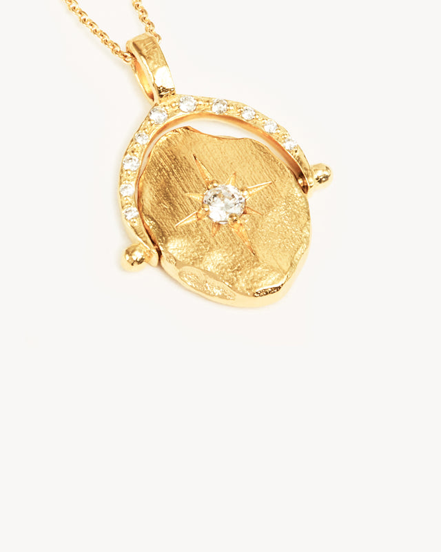 18k Gold Vermeil North Star Spinner Necklace