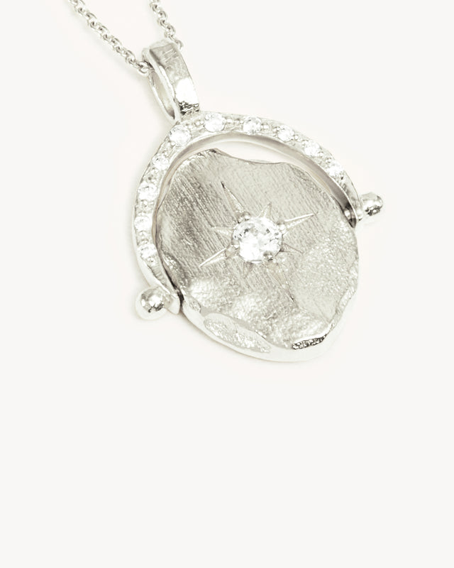 Sterling Silver North Star Spinner Necklace