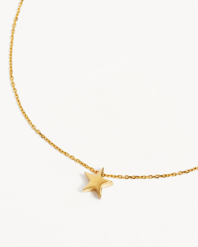 9k Solid Gold Wishing on a Star Necklace