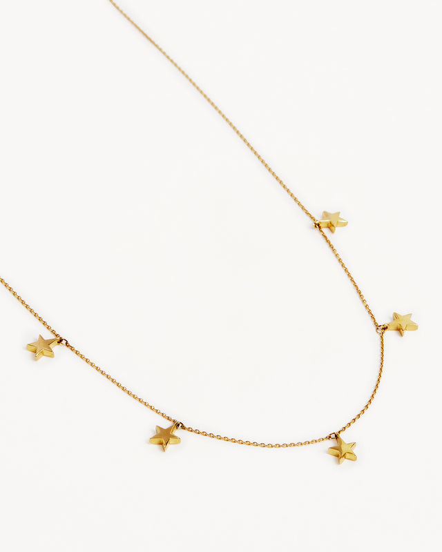 9k Solid Gold Star Bright Necklace