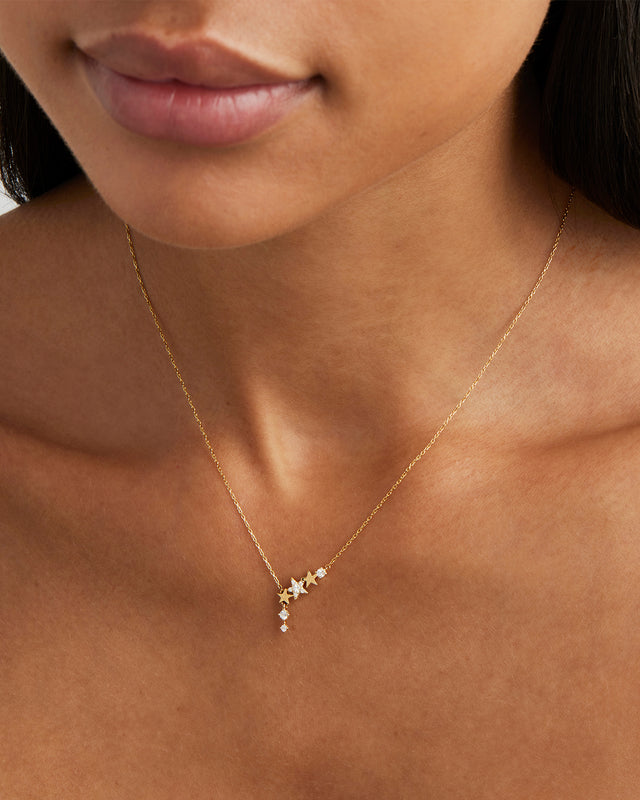 14k Solid Gold Stardust Lab-Grown Diamond Necklace