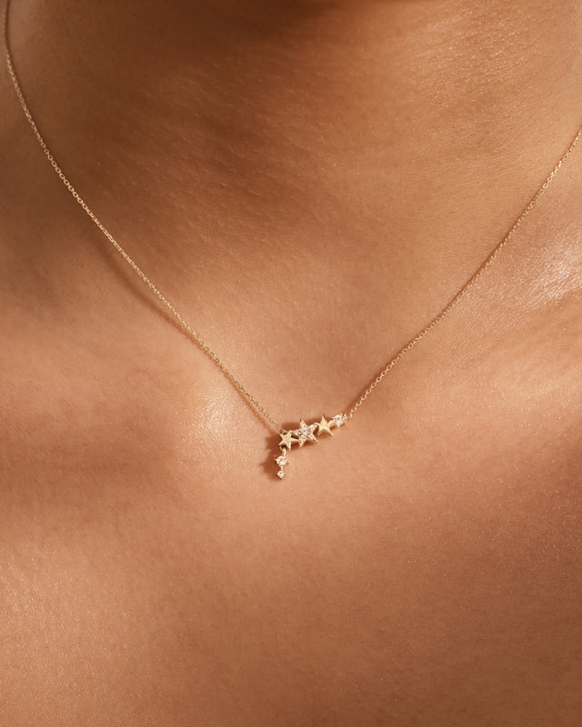 14k Solid Gold Stardust Lab-Grown Diamond Necklace