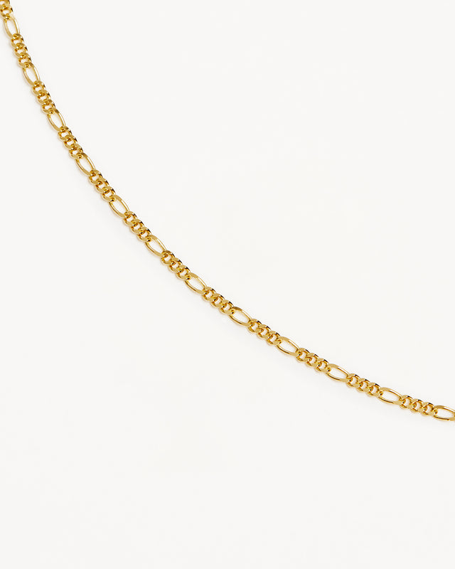 9k Solid Gold 18" Figaro Chain Necklace