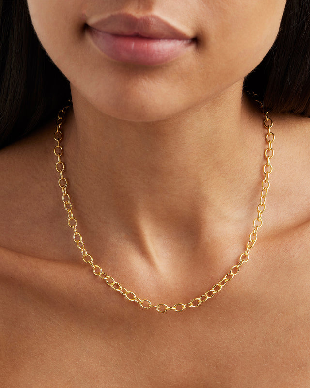 18k Gold Vermeil 17" Bold Round-Link Chain Necklace