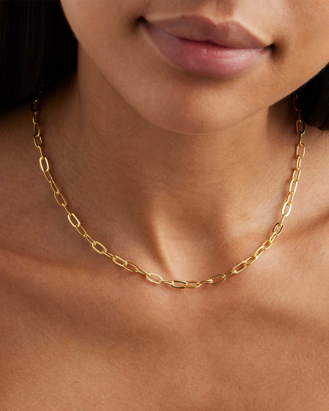 18k Gold Vermeil 17" Bold Link Chain Necklace