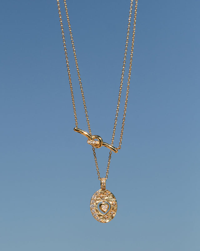 18k Gold Vermeil Love Knot Lab-Grown Diamond Necklace