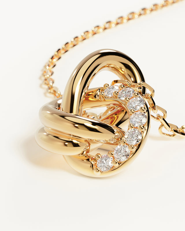 18k Gold Vermeil Endless Knot Lab-Grown Diamond Necklace – by