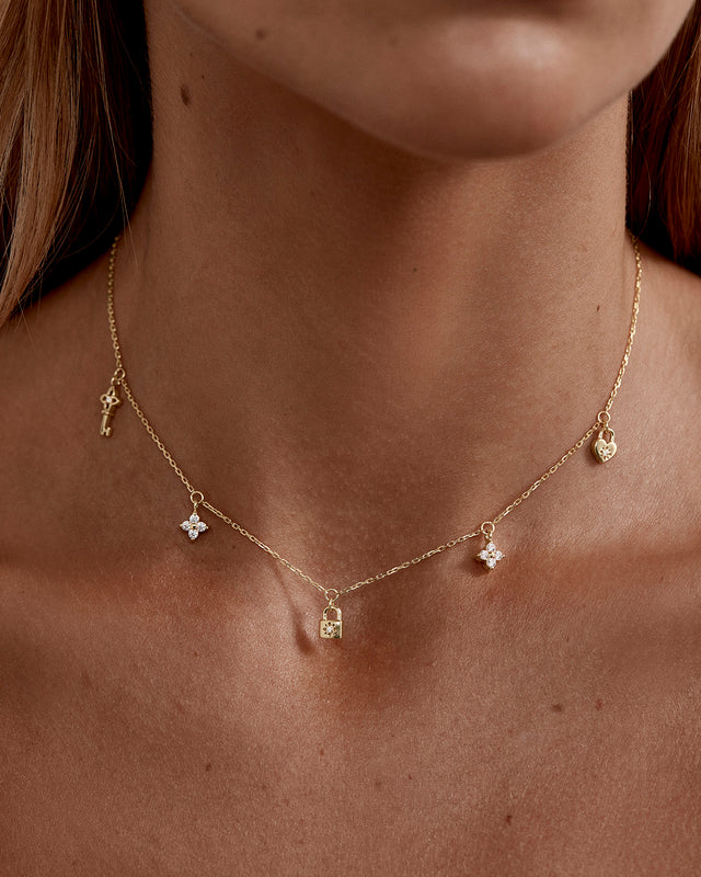 18k Gold Vermeil Love Unlocked Charm Choker