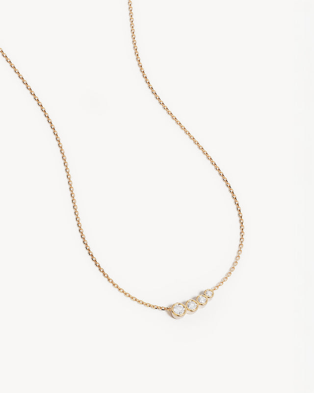 18k Gold Plated Crystal Dew Necklace