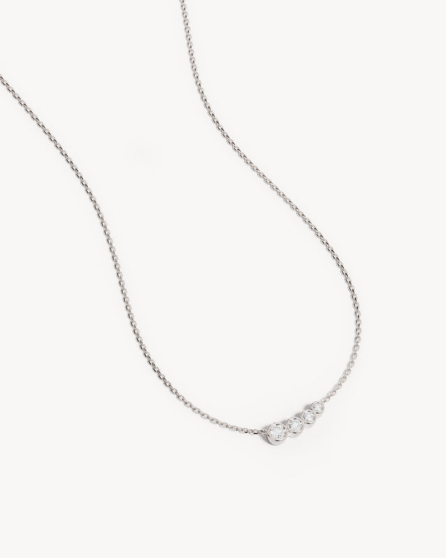 Sterling Silver Crystal Dew Necklace