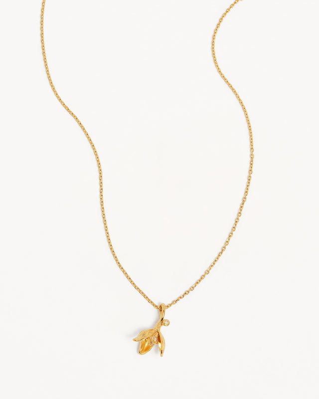 18k Gold Vermeil Snowdrop January Birth Flower Necklace