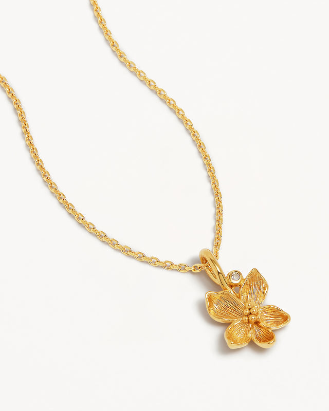 18k Gold Vermeil Violet February Birth Flower Necklace