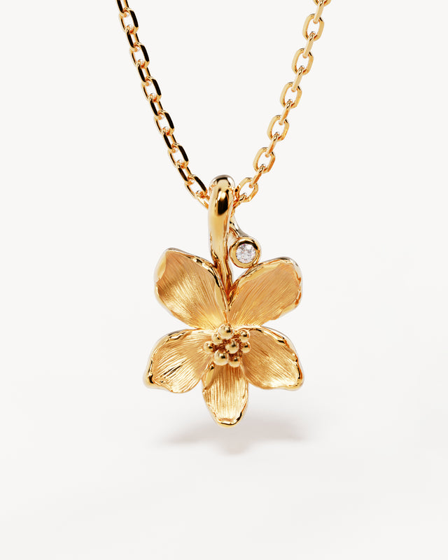 18k Gold Vermeil Violet February Birth Flower Necklace – by charlotte