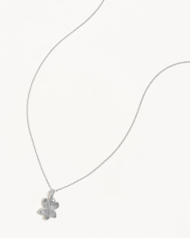 Sterling Silver Violet February Birth Flower Necklace