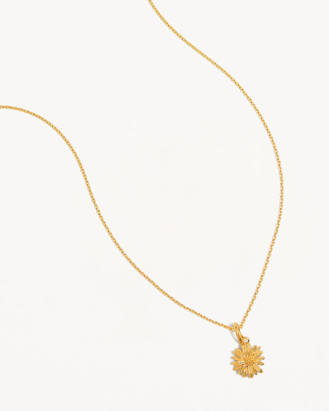 18k Gold Vermeil Daisy April Birth Flower Necklace
