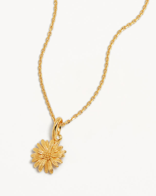 18k Gold Vermeil Daisy April Birth Flower Necklace
