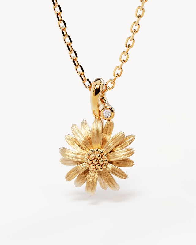 18k Gold Vermeil Daisy April Birth Flower Necklace