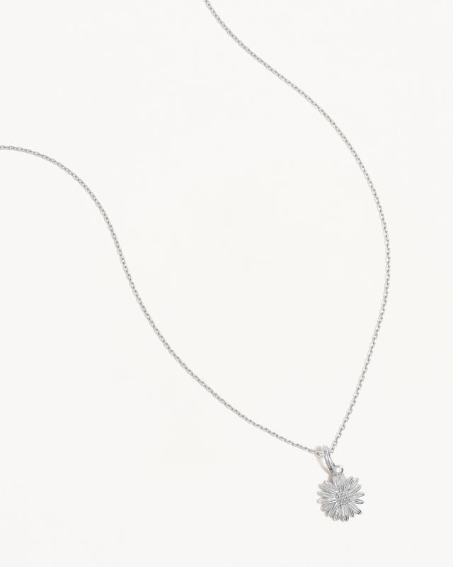 Sterling Silver Daisy April Birth Flower Necklace