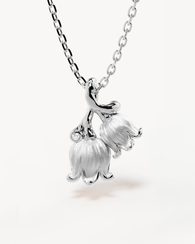 Sterling Silver Lily of the Valley May Birth Flower Necklace
