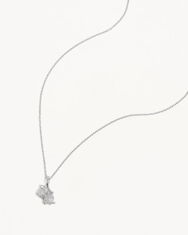 Sterling Silver Lily of the Valley May Birth Flower Necklace