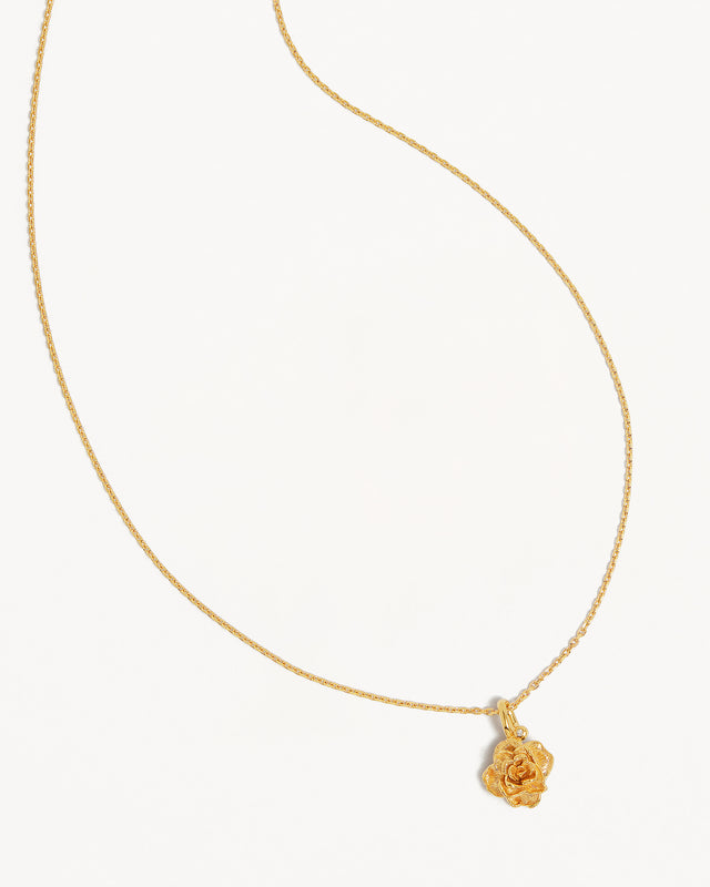 18k Gold Vermeil Rose June Birth Flower Necklace