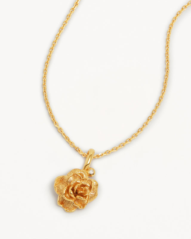 18k Gold Vermeil Rose June Birth Flower Necklace
