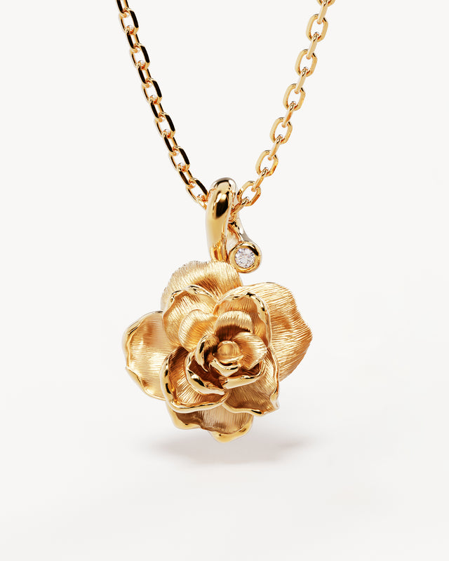 18k Gold Vermeil Rose June Birth Flower Necklace