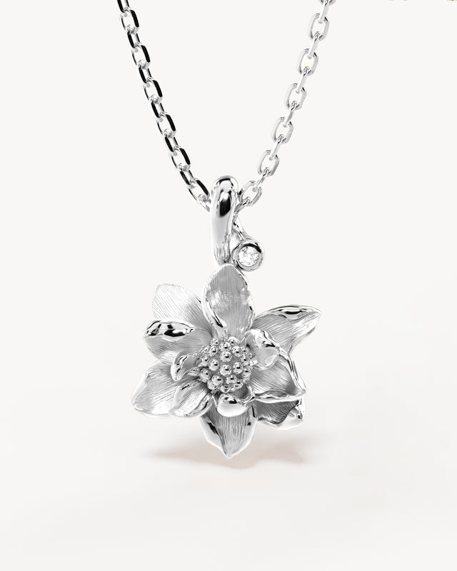 lily flower jewelry Sterling Silver Water Lily July Birth Flower Necklace – by charlotte