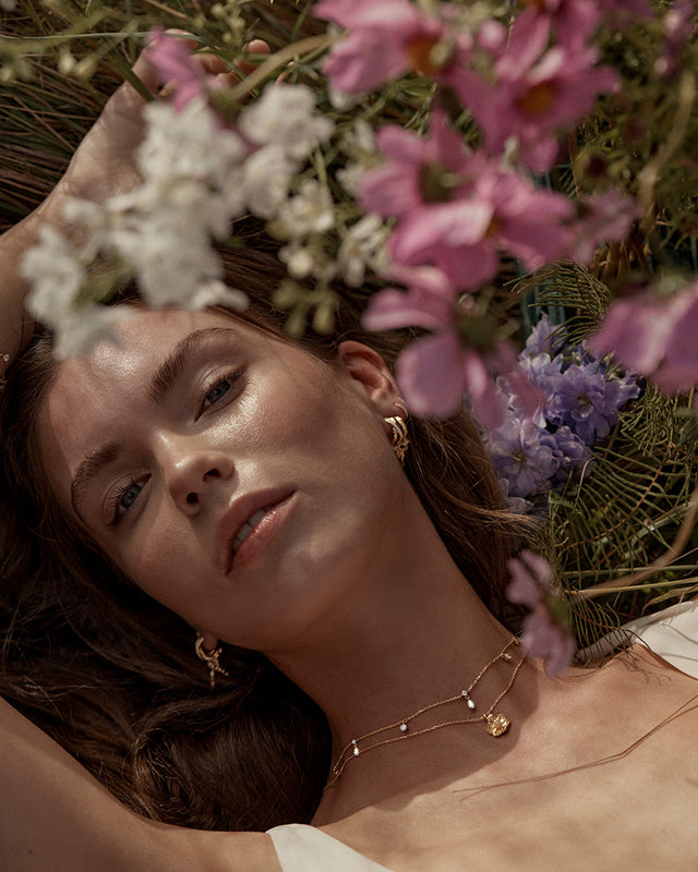 18k Gold Vermeil Poppy August Birth Flower Necklace