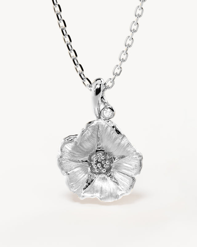Sterling Silver Morning Glory September Birth Flower Necklace