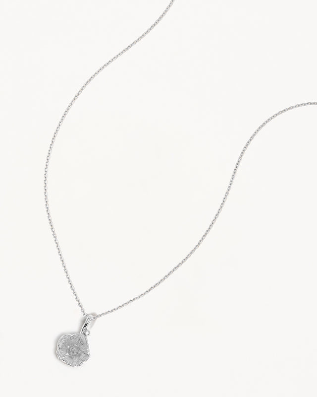 Sterling Silver Morning Glory September Birth Flower Necklace