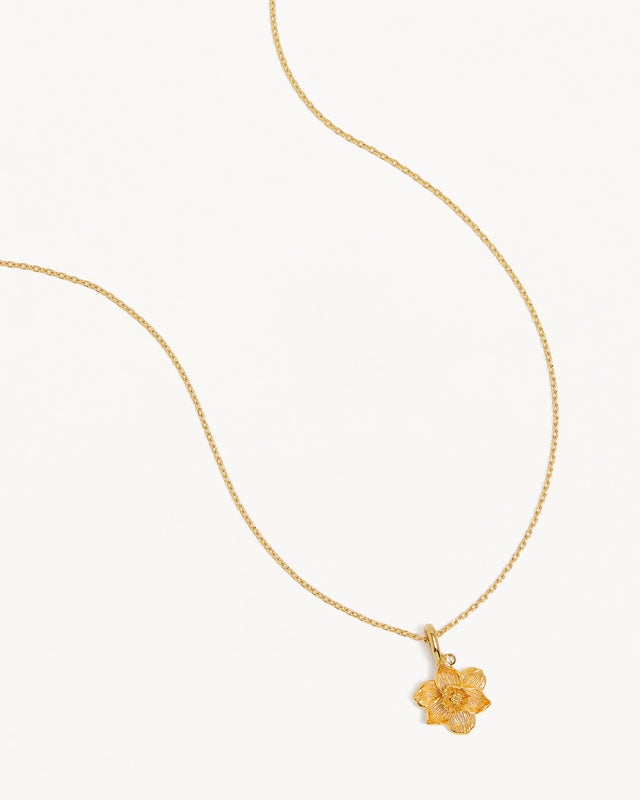 18k Gold Vermeil Narcissus December Birth Flower Necklace